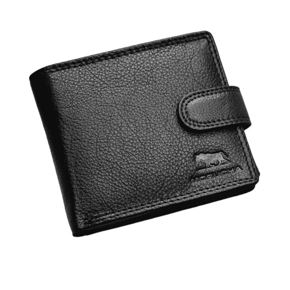 Mens RFID Nappa Leather Billfold Wallet Black